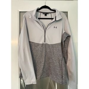 Women's Gray Under Armour Cold Gear 1/4 Zip Fitted Pullover Size XL